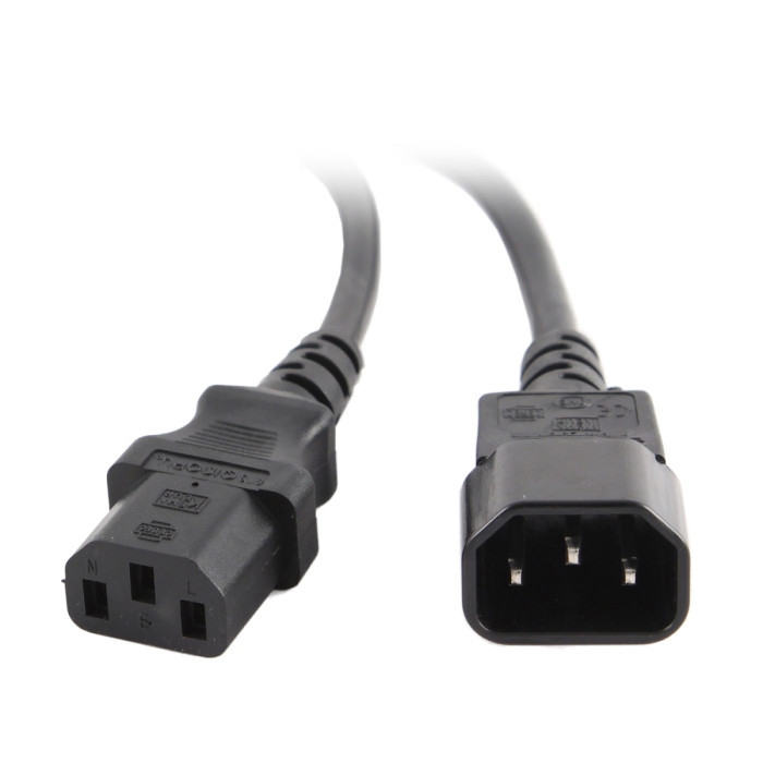 Cable power, Cablexpert PC-189-VDE-5M, C13 - C14, системный блок/монитор - ИБП, 5м,  black