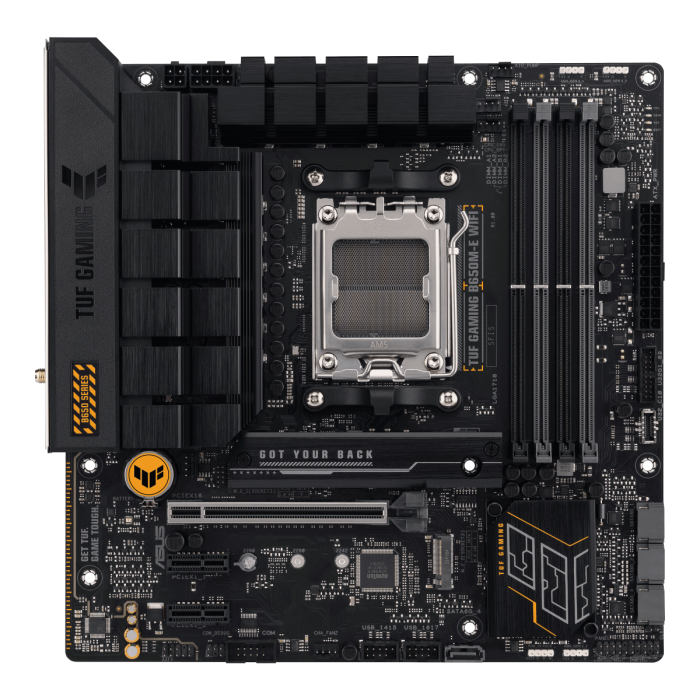 Материнская плата ASUS TUF GAMING B650M-E WIFI AM5 4xDDR5 4xSATA3 RAID 2xM.2 2xDP HDMI mATX