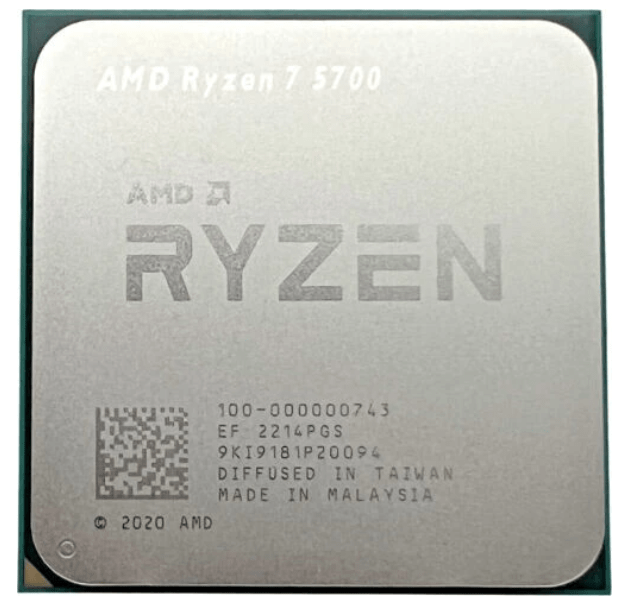 Процессор AMD Ryzen 7 5700 3,7Гц (4,6ГГц Turbo) AM4 8/16  4MB L2 16MB L3 65W AM4 OEM 100-000000743