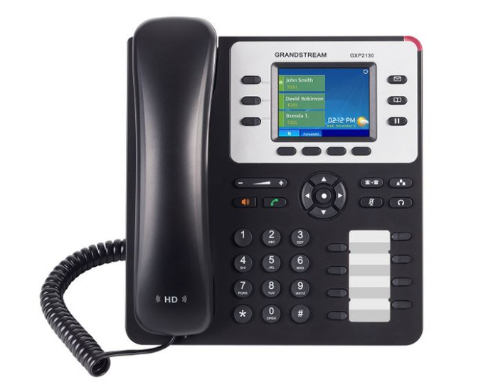 Grandstream GXP2130, 3-line Enterprise HD IP Phone, Bluetooth, 320x240 TFT color LCD, dual GigE ports with 802.3af PoE, (with power supply)