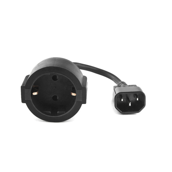 Cable power, Cablexpert PC-SFC14M-01, C14 - евророзетка Schuko, 0.15м,  black
