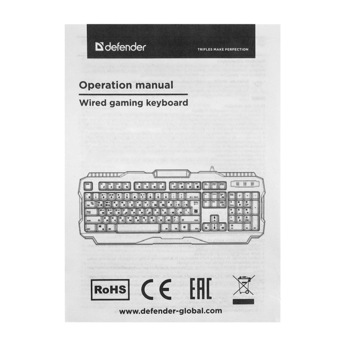 KeyBoard  USB, Defender Ozoth GK-106 RU, Black, (45106)