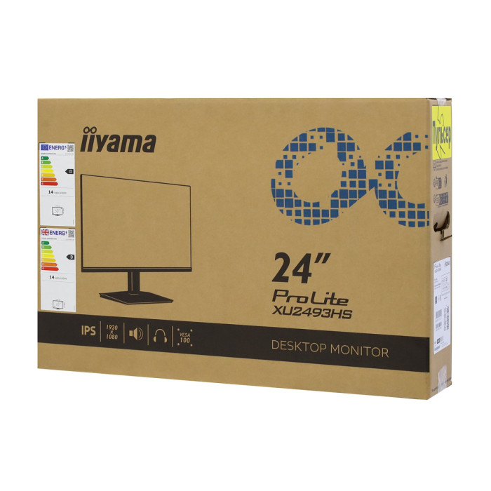 LCD 24" Iiyama ProLite XU2493HS-B5, 1920x1080 IPS(LED), 4ms, 250 cd/m2, 1000:1, HDMI/DP