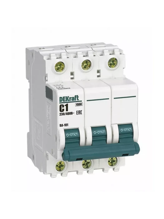 Автоматический выключатель DEKraft 11073DEK ВА101 3Р C 1A 4,5кА
