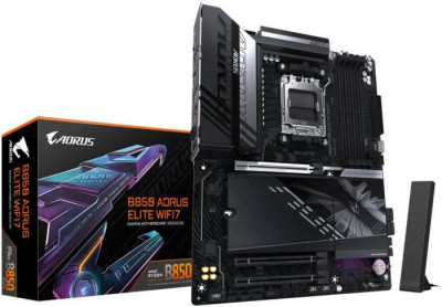 Сист.плата Gigabyte B850 A ELITE WF7, B850, 4xDDR5, PCI-E5 x16, 3xM.2, SATA6, HDMI, DPx2, Wi-Fi7, LAN2.5GbE, BOX