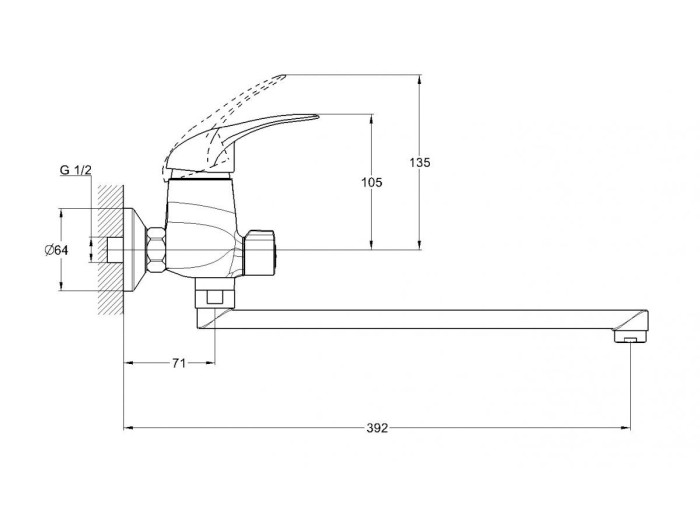 Смеситель для ванны D40-A, серия 360 ECONOCE