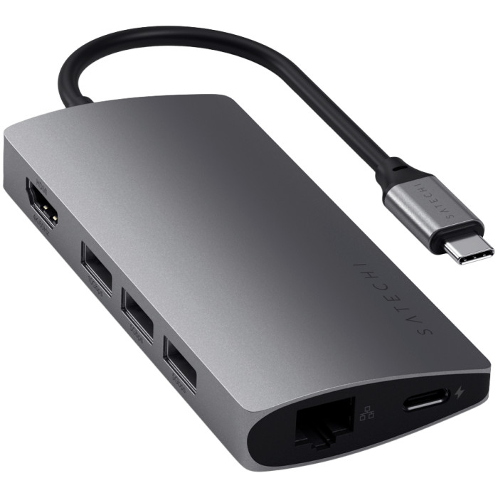 SATECHI Type-C Multi-Port Adapter 4K with Ethernet V2 Space Gray