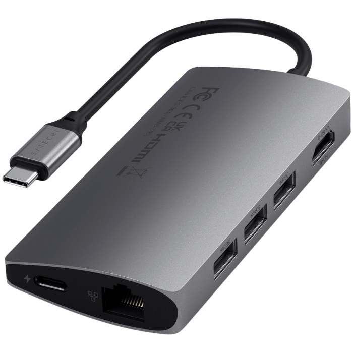 SATECHI Type-C Multi-Port Adapter 4K with Ethernet V2 Space Gray