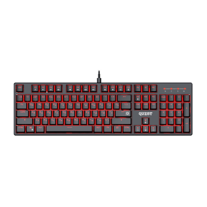 KeyBoard  USB, Defender Quest GK-596 RU, Black, (45596)
