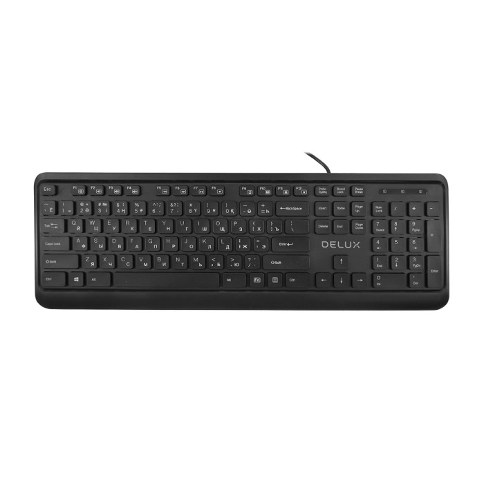 KeyBoard  USB, Delux DLK-290UB, 1,35m cable, Black