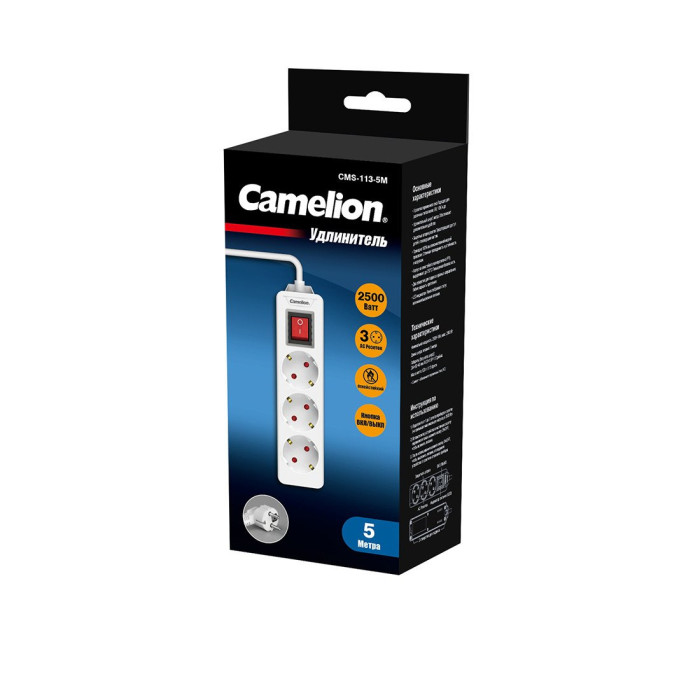 Удлинитель Camelion CMS-113-5M 5м. 220в.