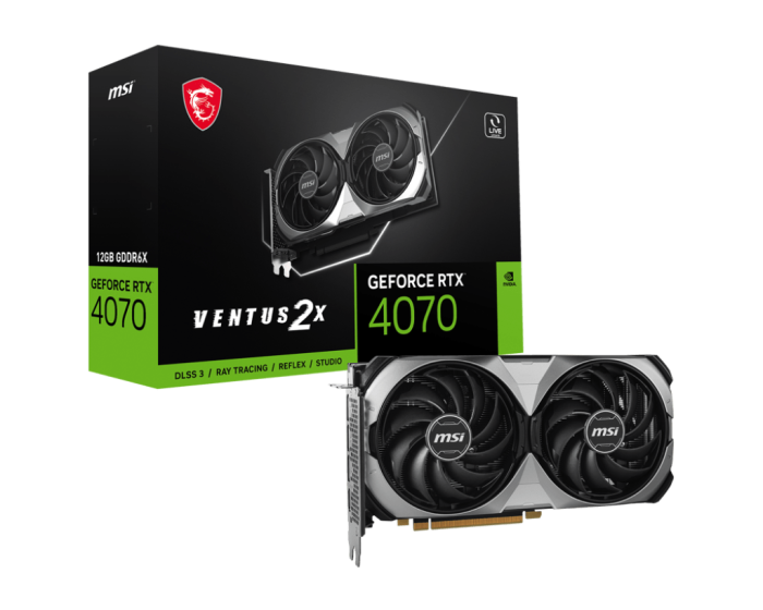 Видеокарта MSI GeForce RTX 4070  VENTUS 2X E 12G, 12G GDDR6X HDMI 3xDP
