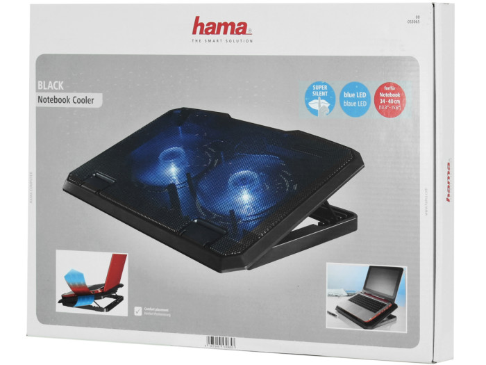 Подставка для ноутбука Hama (00053065), USB power, 2x14cm,  up to 15,6", black