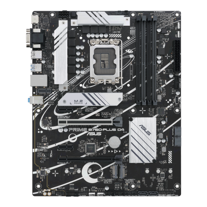 Материнская плата ASUS PRIME B760-PLUS D4, LGA1700 4xDDR4 4xSATA3 3xM.2 RAID VGA HDMI DP ATX