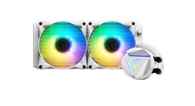 Водяное охлаждение для CPU MSI MAG CORELIQUID 240R V2 WHITE. Socket Intel/AMD, Fan 2x120см, ARGB