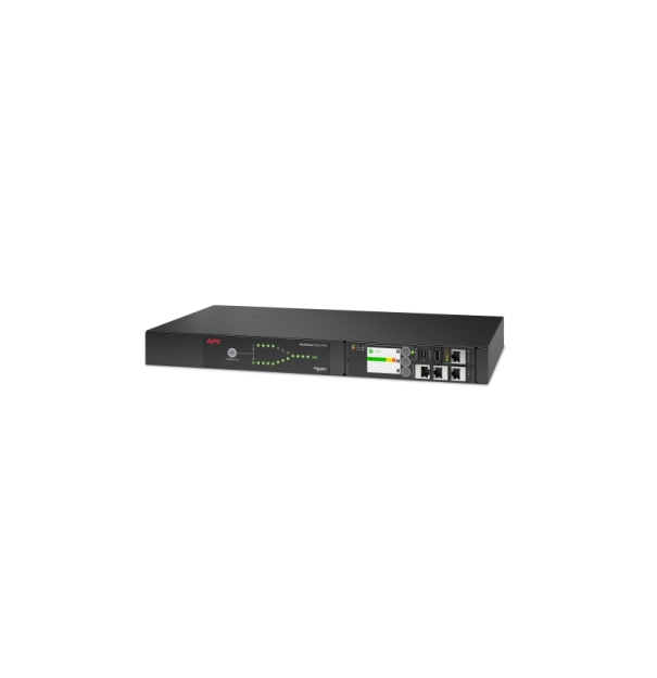 APC NetShelter Rack Automatic Transfer Switch, 1U, 16A, 230V, 2 C20 IN, 8 C13, 1 C19 OUT, 50/60Hz