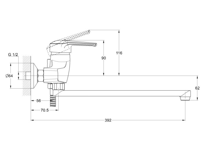 Смеситель для ванны D40-A, серия 630 ECONOCE