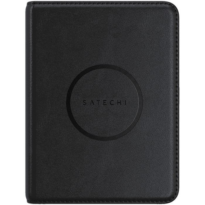 SATECHI Vegan-Leather Passport Cover w/ Find My (Black)