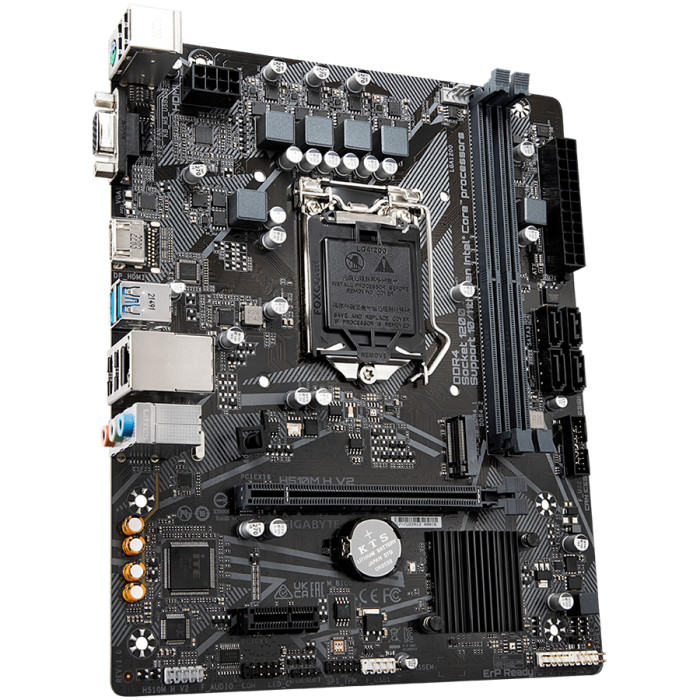 GIGABYTE Mainboard Desktop H510M H V2 (S1200, H510, 2xDDR4, HDMI, VGA, 1xPCIex16, 2xPCIex1, ALC887, Realtek GbE LAN, 4xSATA III, 1xM.2, USB 3.2, USB 2.0, mATX, Retail)