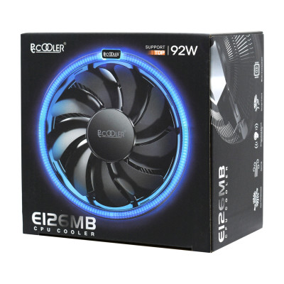 Cooler PCCooler, for S1700/1200/115x/775/AMD, E126MB, 1000-1800rpm, 92W, blue LED