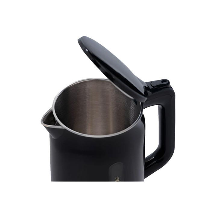 Чайник электрический, Scarlett, SC-EK21S45, Мощность 2200 Вт, Объем 1.5 л, Автоматическое открытие крышки, Цвет черный