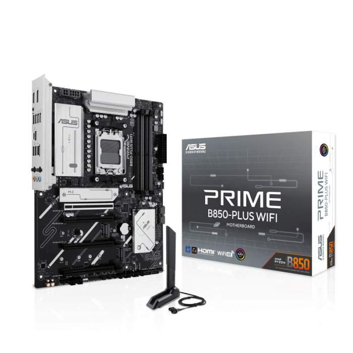 Материнская плата ASUS PRIME B850-PLUS WIFI AM5 4xDDR5 4xSATA 3xM.2 HDMI DP USB-C ATX