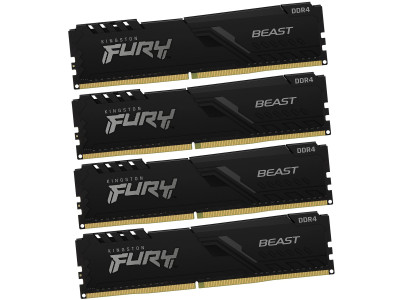 DIMM DDR4 64 GB kit <3200MHz> Kingston Fury Beast, KF432C16BB1K4/64, (4x16GB) CL16