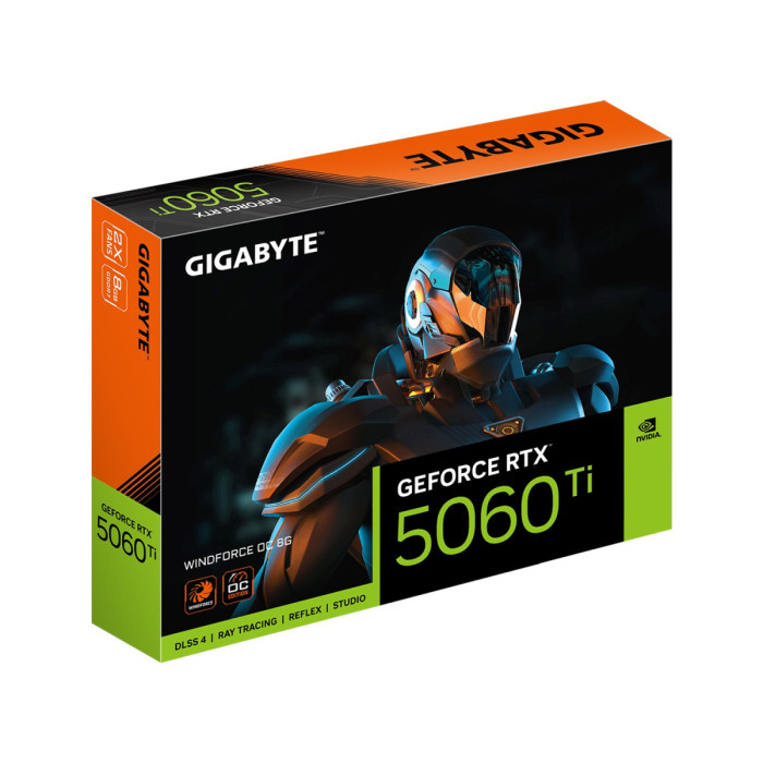 GPU NVIDIA, 8 GB, Gigabyte RTX 5060 TI WINDFORСE OC [GV-N506TWF2OC-8GD],HDMI/3DP,GDDR7/128bit