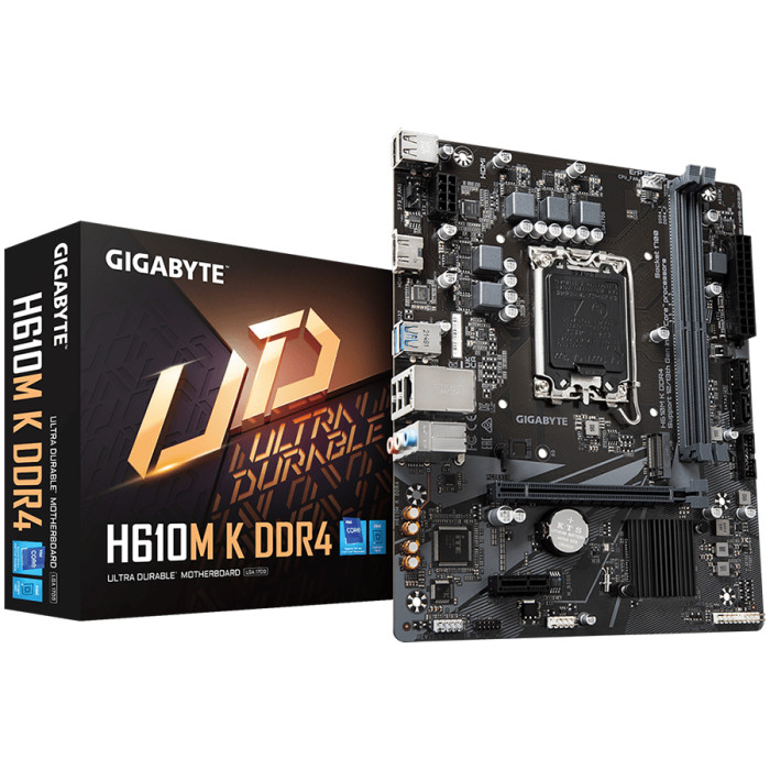 GIGABYTE MB H610M K DDR4 LGA1700 2 x DDR4 DIMM 1 x M.2 2 x SATA 1 x HDMI port Micro ATX
