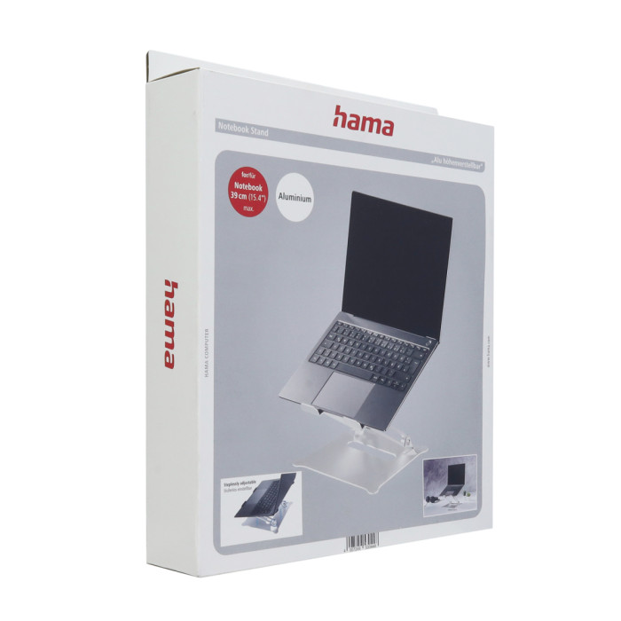 Подставка для ноутбука Hama Alu (00053044), up to 15,4", Silver