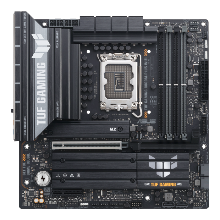 Материнская плата ASUS TUF GAMING B860M-PLUS WIF, LGA1851 B860 4xDDR5 4xSATA 3xM.2 HDMI DP mATX