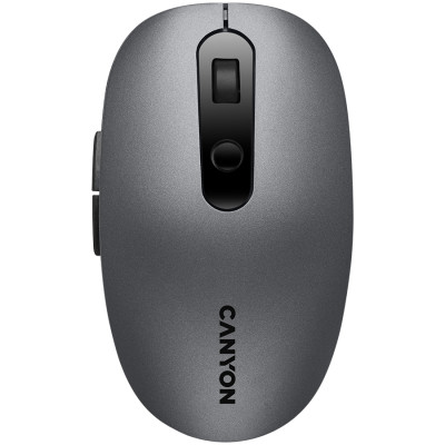CANYON MW-9, 2 in 1 Wireless optical mouse with 6 buttons, DPI 800/1000/1200/1500, 2 mode(BT/ 2.4GHz), Battery AA*1pcs, Grey, 65.4*112.25*32.3mm, 0.092kg
