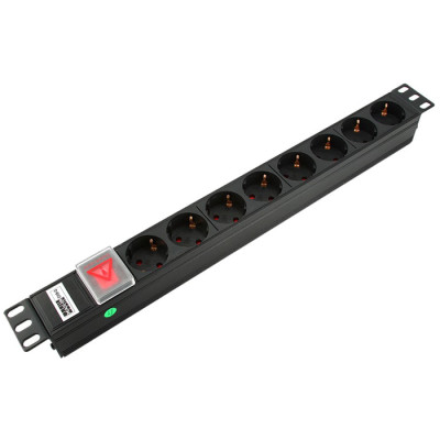 Сетевой фильтр Gembird MAX19-EH8-0, 8 розеток, Black