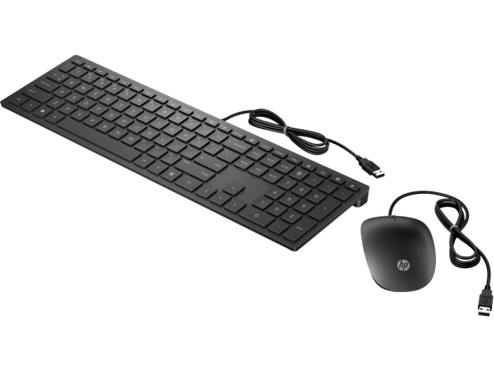 Клавиатура и мышь HP 4CE97AA Wired Keyboard and Mouse 400 Black USB