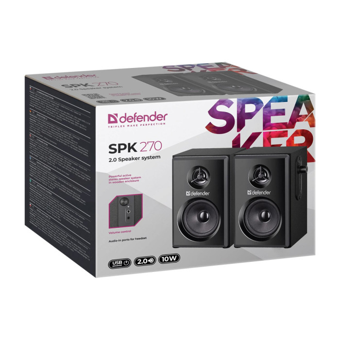 SPK active Defender SPK 270 (2.0), RMS 5Wx2, USB power [65270]