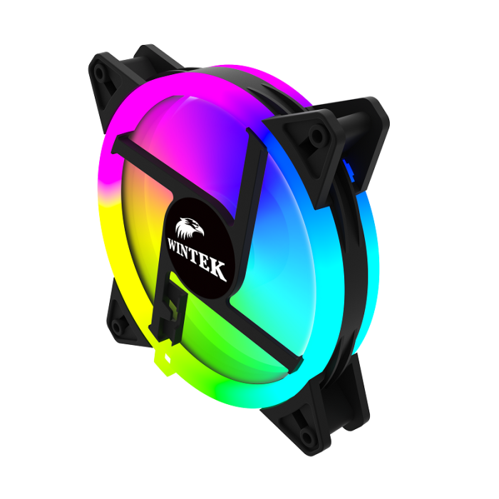 Вентилятор для корпуса Wintek SX-F211-B-12 RGB, 12 см, 4 PIN MOLEX, MAIN, Black (LC Tornado)