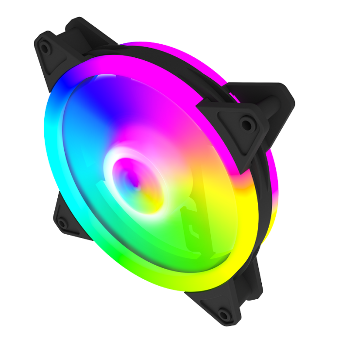 Вентилятор для корпуса Wintek SX-F211-B-12 RGB, 12 см, 4 PIN MOLEX, MAIN, Black (LC Tornado)