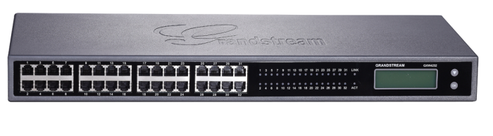 Grandstream GXW4232, 32 x RJ11 FXS ports and 2 x 50-pin Telco connector, 1 x 10M/100/1000 Mbps auto-sensing RJ45 port, G.711, G. 723, G.726
