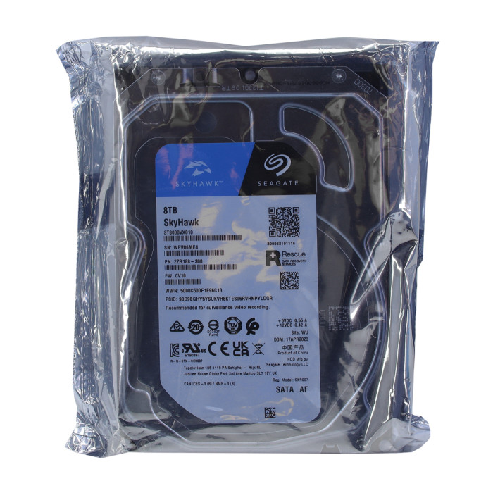 HDD SATA  8000 GB Seagate SkyHawk, ST8000VX010, 7200rpm, 256MB cache, SATA 6 Gb/s