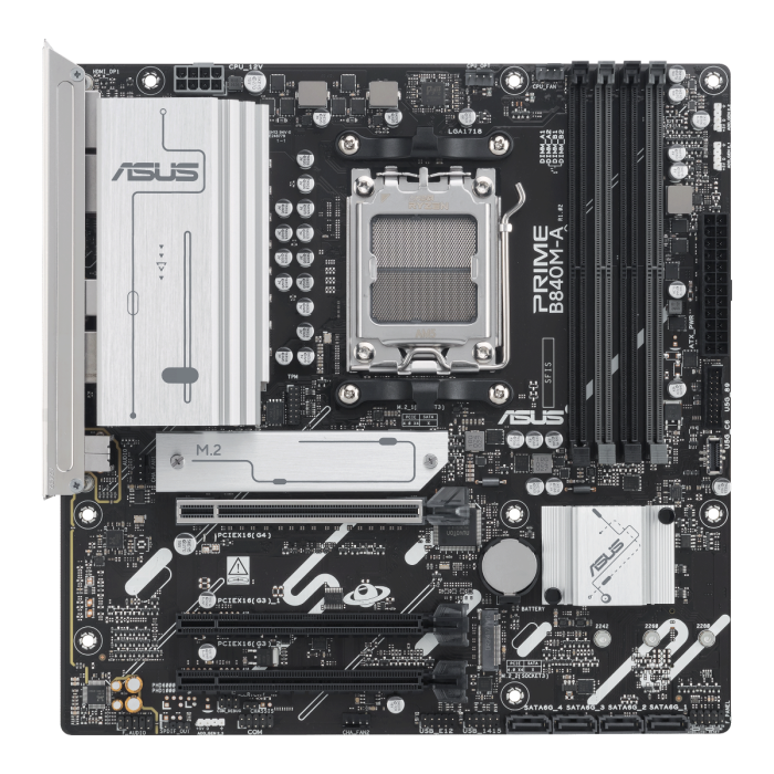 Материнская плата ASUS PRIME B840M-A-CSM AM5 4xDDR5 4xSATA 3xM.2 HDMI 2xDP mATX