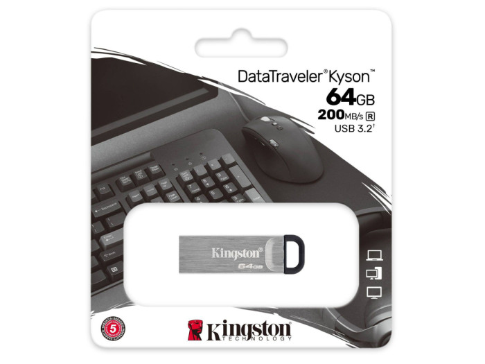 USB flash  64GB Kingston DTKN, DTKN/64GB, USB 3.2, silver