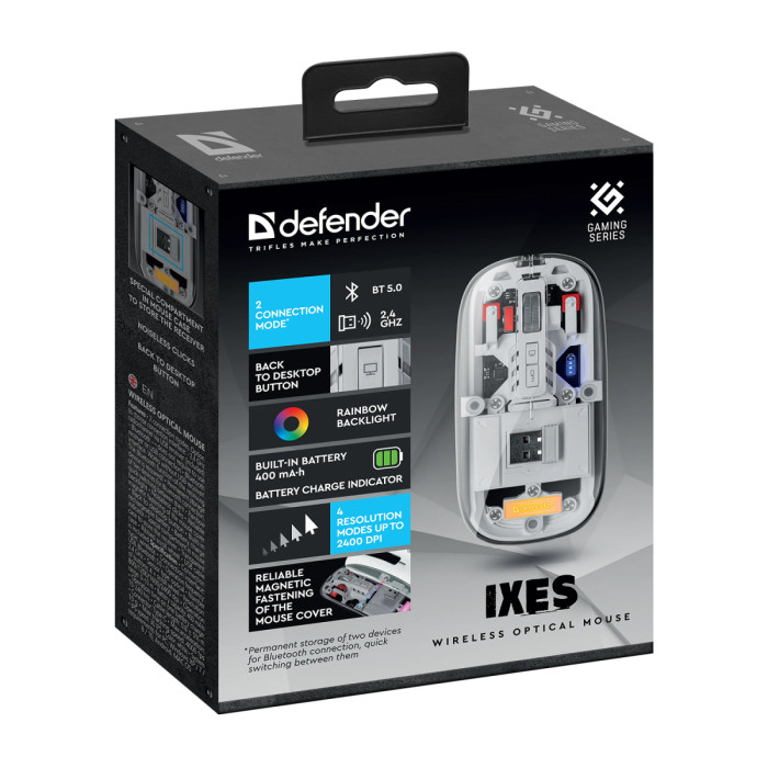 Mouse Defender Ixes MM-999 LED, Wireless, Optical 2400 dpi, 4 buttons USB, (52999)