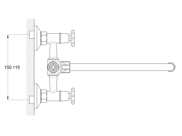 Смеситель для ванны вентильный (тип I), серия 600 ECONOCE