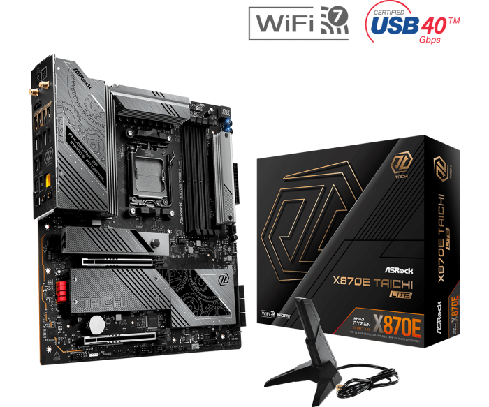 Материнская плата ASRock X870E TAICHI LITE AM5 4xDDR5 6xSATA3 4xM.2 1xHDMI 2xType-C EATX