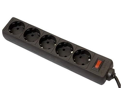 Сетевой фильтр Defender ES 5 метров, 5 розеток,  Предохранитель, Черный, original