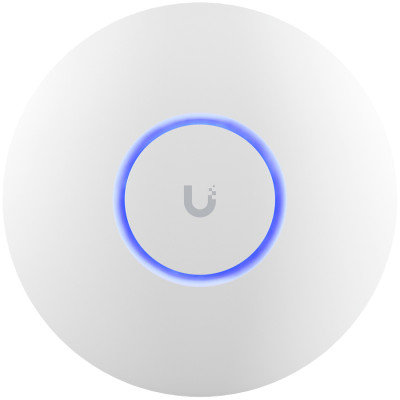 UBIQUITI U6+, WiFi 6, 4 spatial streams, 140 m² (1,500 ft²) coverage, 300+ connected devices, Powered using PoE, GbE uplink.