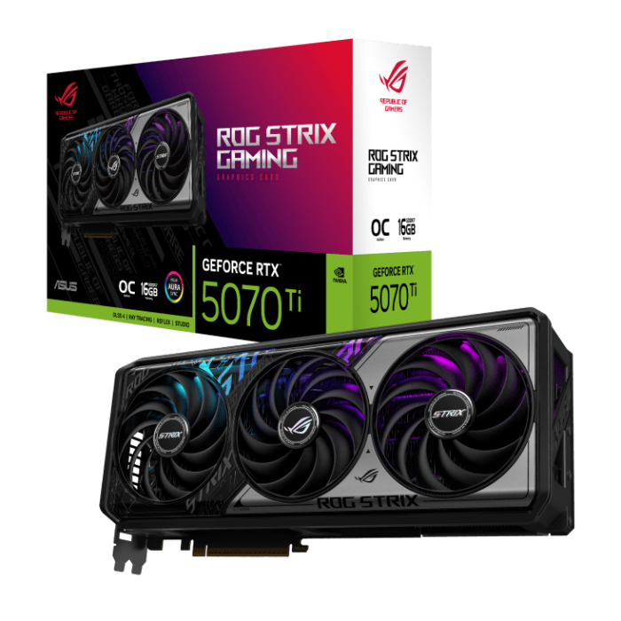 Видеокарта ASUS GeForce RTX5070Ti 16GB GDDR7 16GB 2xHDMI 3xDP ROG-STRIX-RTX5070TI-O16G-GAMING