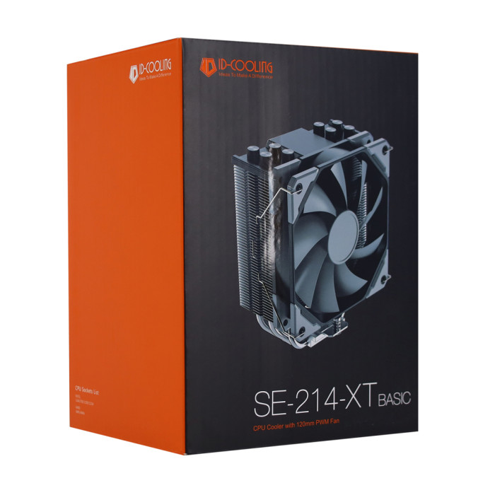 Cooler ID-Cooling, for S1700/1200/115x/AMD, SE-214-XT BASIC, 180W, 700-1800rpm, 76.16CFM, 4pin