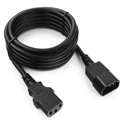 Кабель питания сист.блок-монитор Cablexpert PC-189-1-3M, 3м, C13-C14, 3x1кв.мм., черный, с заземлени