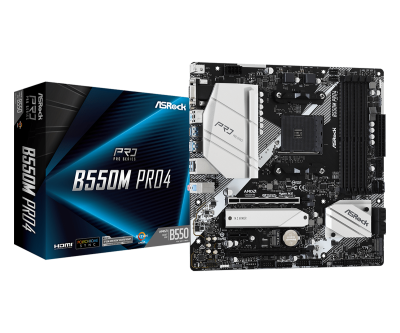 Материнская плата ASRock B550M PRO4 AM4 4xDDR4 6xSATA3 2xM.2 D-Sub HDMI mATX